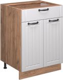 Vicco Fame-Line Keukenonderkast – 60 cm met lade, WB Marmer Wit Landhuis