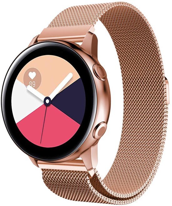 iCall Milanees Bandje RosÃ©goud voor Samsung Galaxy Watch Active - Galaxy Watch Active Bandje - Italiaans Design Horloge Band met Magneetsluiting
