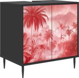vidaXL Badkamerkast AACHEN Zwart eiken 60 x 40 x 61 cm Bewerkt hout