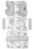 Medi Partners Universele stoelhoes Kinderwagens & Buggy's Zitinzet Kinderwagendeken 5-delig Gordelkussens + Speelboog Kinderwagenset MINKY Katoen