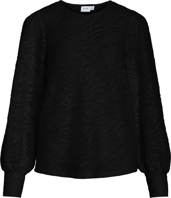 VILA VIFINA L/S O-NECK TOP NOOS Dames Blouses Zwart