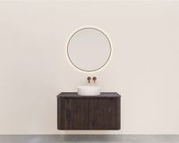 Wiesbaden Sulora Onderkast - Afgeronde Hoeken - Geribbeld met 1 Lade en 1 Uitsparing - 100x48cm - Walnoot