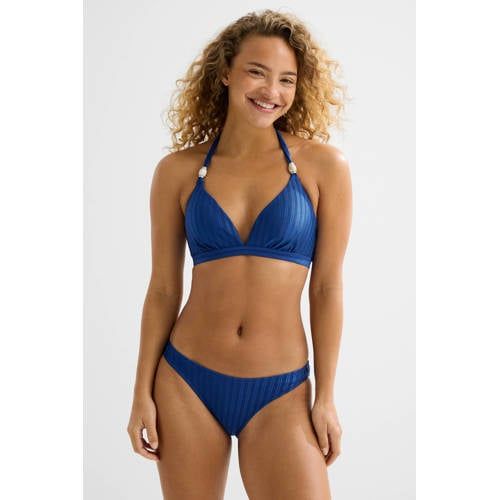 BEACHWAVE bikinibroekje met textuur kobaltblauw