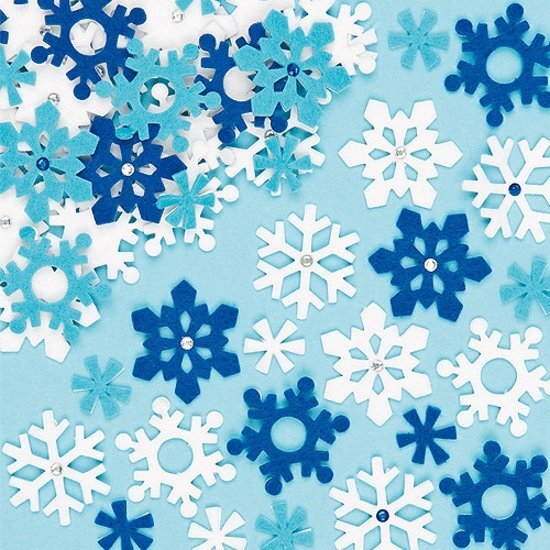 Baker Ross Viltstickers in de vorm van een sneeuwvlok - creatieve knutselpakket voor kinderen om te versieren scrapbooking wenskaarten en kerst knutselwerkjes 78 stuks