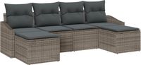 vidaXL Tuinset, 6-delig, Grijs, Polyrattan