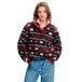 Superdry Super Soft Sweatshirt Imprimé Henley Burgundy Mini Aztec AOP Femme XS