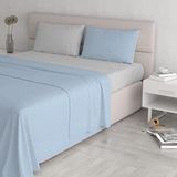 Italian Bed Linen Beddengoedset "Natural Colour", lichtblauw/lichtgrijs, tweepersoonsbed