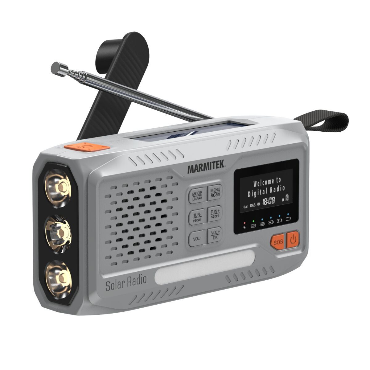 Marmitek RESQ 100 Noodradio - Draagbare DAB+/FM Radio met Bluetooth 5.3, 4500mAh Powerbank, Zaklamp en Handvat