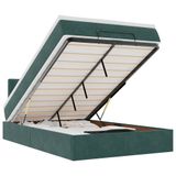 vidaXL Lit plateforme avec matelas velours vert foncé 90x190cm