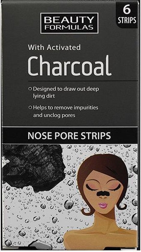 Beauty Formulas - Charcoal Nose Pore Strips Cleansing Nose Strips With Active Carbon 6 Pcs.