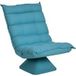 Fauteuil Relax Pivotant Velours Effet Acier, Dossier Réglable 5 Positions, 62x70x95 Cm, Bleu