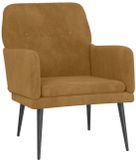 vidaXL Fauteuil 62x79x79 cm fluweel bruin