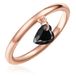 Glanzstücke München Ring Hart Zwart Synthetische steen Roségoud 999 zilver Maat 48