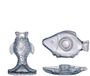 Bloomingville Kandelaar glas blauw Linley set van 2