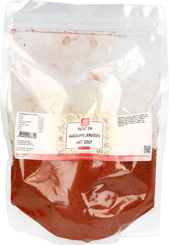 Van Beekum Specerijen Patat & Aardappelkruiden Met Zout - 1 kg