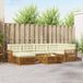 vidaXL Hoek loungeset 6 zitplaatsen Acacia hout Natuurlijk en crème Inclusief tafel