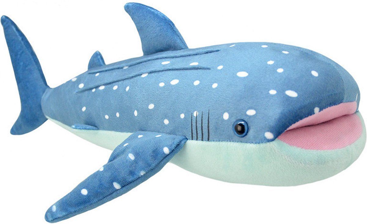 Wild Planet Pluche walvishaai knuffel 42 cm - Blauw