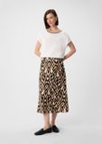comma - Rok van linnenmix met all-over print