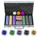 Elzusha - Coffret de poker de luxe comprenant 300 pièces, avec jetons gravés au laser et une mallette en aluminium - Ensemble complet