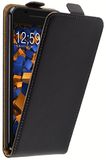 Mumbi premium lederen flip case, One A9, zwart