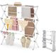 Étendage pliable - 3 étages - 11 barres - Blanc