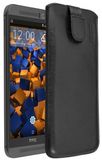 Mumbi HTC One M9 Echt Lederen Buidelzak Zwart