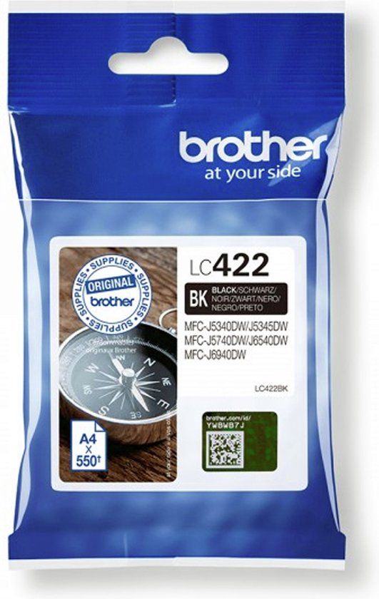 Brother LC422BK Zwart - Inktcartridge - 550 pagina's
