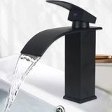 Ibenzoa® Robuuste Robinet de lavabo avec bec cascade, noir