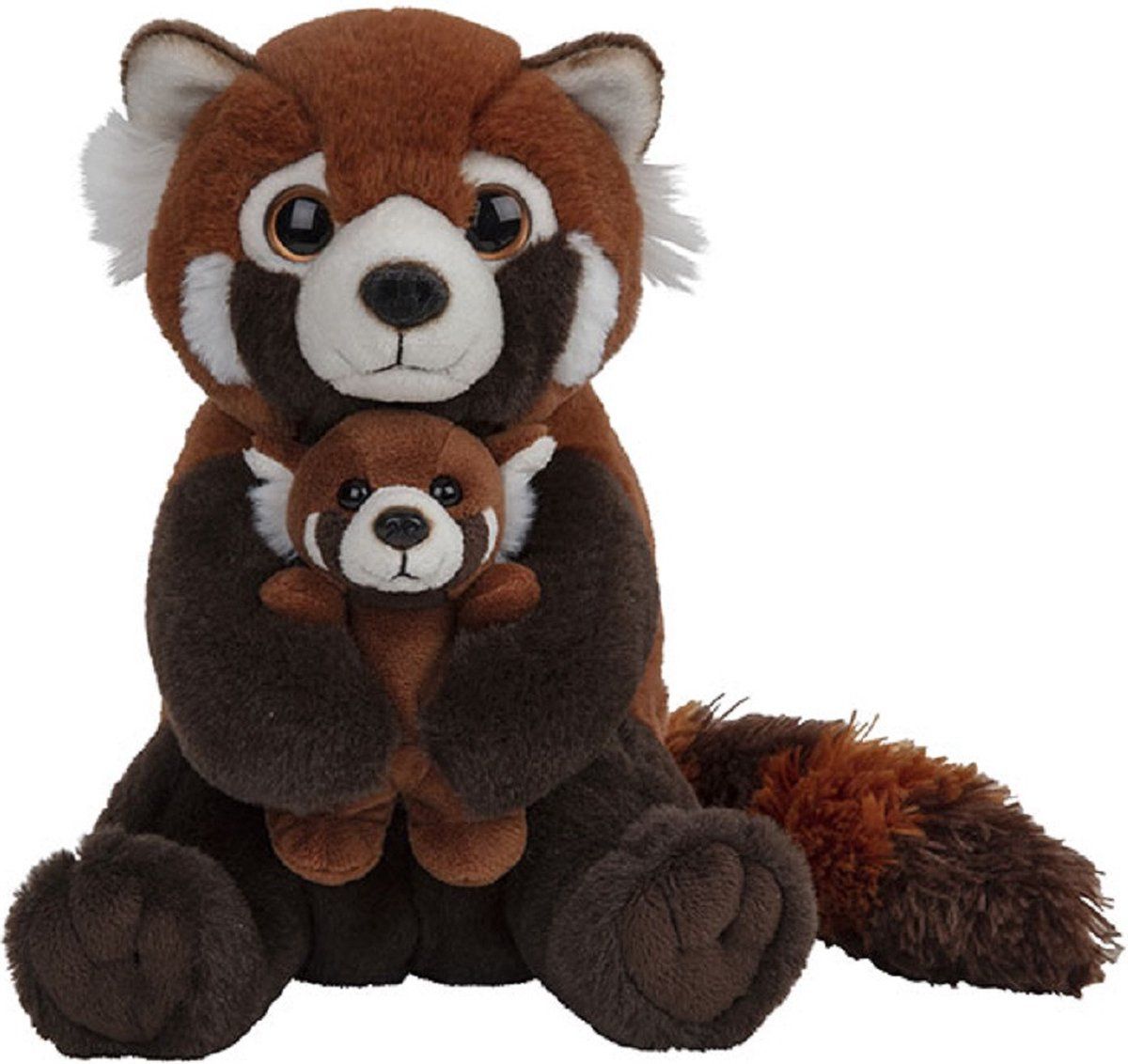 Nature Planet Pluche Rode Panda's Knuffels - 22 cm - Moeder en Jong