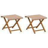 vidaXL Ligstoel 2 pcs massief eucalyptushout Taupe