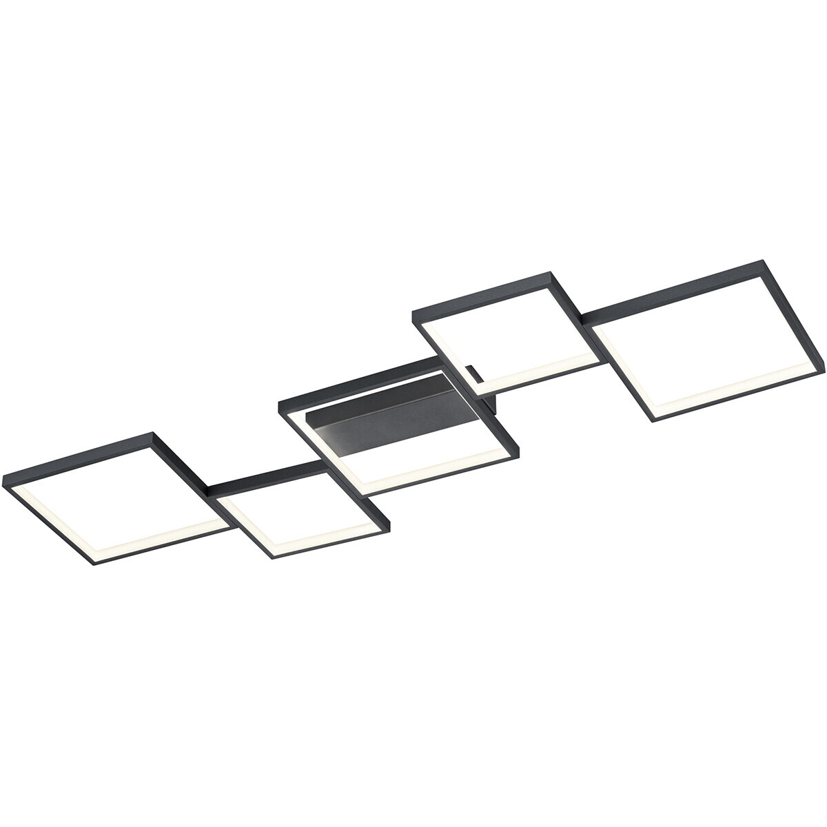 BES LED LED Plafondlamp - Plafondverlichting - Trion Soranto - 34W - Warm Wit 3000K - Dimbaar - Rechthoek - Mat Zwart - Aluminium