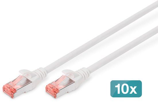 Digitus DK-1644-020-WH-10 - Netwerkkabel - wit - 2 m