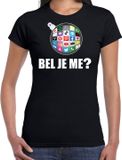 Bellatio Decorations Shoppartners Bv Kerstbal shirt / Kerst t-shirt bel je me zwart voor dames - Kerstkleding / Christmas outfit S