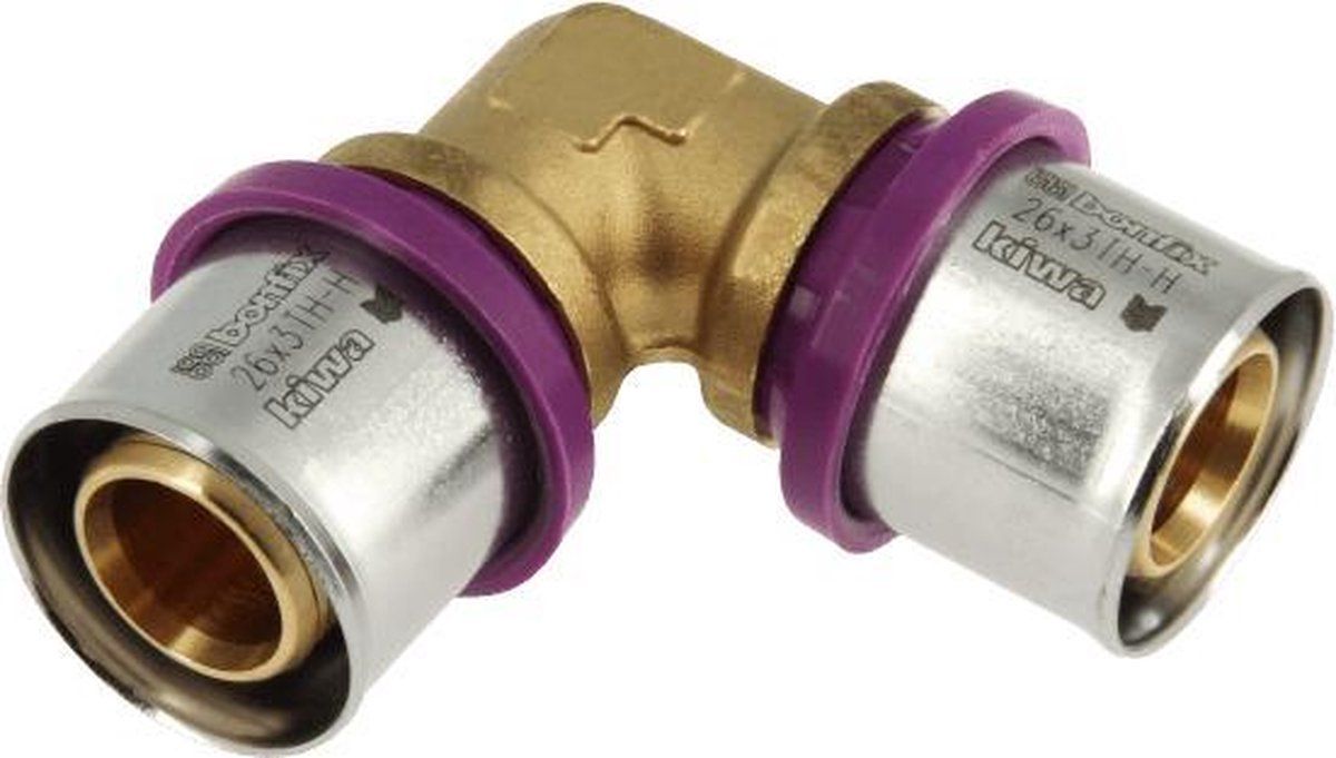 Bonfix Alu-pers - messing perskoppeling / persfitting - bocht / knie 26mm FF
