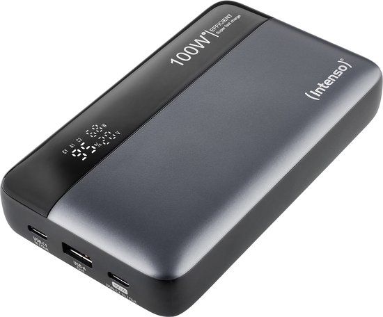 Intenso HE20000 grey Powerbank 20000 mAh Quick Charge, USB PD Li-ion USB-A, USB-C Grijs-zwart