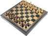 Italfama Premium Italiaans schaakspel Classico - Luxe houten stukken + schaakbord van kunstleer in goud/zwart