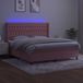 Maison Exclusive - Lit boxspring avec matelas et éclairage LED, rose, 160x200 cm, velours