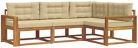 vidaXL - Buiten - bank - set - 4 - st - Natuurlijk - en - Beige