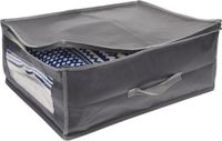 Storage Solutions Dekbed/kussen opberghoes grijs met venster 50 x 38 x 20 cm