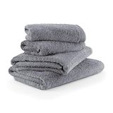 MÖVE Superwuschel handdoekenset, 2 douchehanddoeken 80 x 150 cm & 2 handdoeken 50 x 100 cm, Made in Germany, 100% katoen, stone