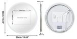 Miroir de salle de bain rond à LED - Miroir mural sans cadre - 50 cm - Antibuée - Gradation continue - 3000K/4000K/6000K - Fonction mémoire - Éclairage arrière