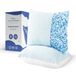 MKS kussen 80 x 80 cm 2-pack – Ergonomisch wolkenkussen voor ontspanning – Zacht kussen voor rug-zij- buikslapers – Memory foam kussen met verkoelende gel voor een betere nachtrust – Slaapkussen