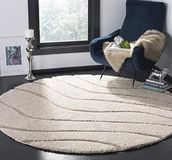 Safavieh Shag Collection 4' Round crèmewit/beige
