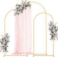 VEVOR Arche de mariage, Set de 3, 2,2/2/1,8 m, Support d'arrière-plan, Arche métallique dorée