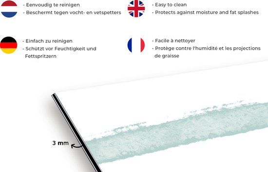 KitchenYeah Spatscherm keuken 120x60 cm - Pastel Regenboog Patroon - Aluminium