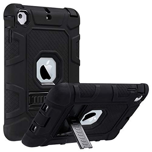ULAK iPad Mini 1/2/3 hoes, [Armor-serie] 3 in 1 zware schokbestendige beschermhoes met standaard Zachte siliconen + harde pc-hoes voor Apple iPad Mini/Mini 2 / Mini 3 - zwart