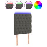 VidaXL Hoofdbord en Voeteneind Donkergrijs Polyester/Hout met LED