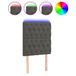 VidaXL Hoofdbord en Voeteneind Donkergrijs Polyester/Hout met LED