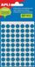 Apli ronde etiketten in etui diameter 10 mm, blauw, 315 stuks, 63 per blad