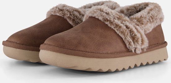 Skechers Cozy Up Pantoffels taupe Synthetisch - Maat 37